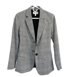 Chelsea28 Size XS Single Breasted Glen Plaid Blazer Jacket equestrian style NEW
